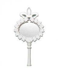 Çiçekli Plastik Beyaz Ayna - Thumbnail