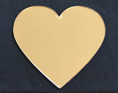 Kalp Altın Pleksi 2mm 8x7 cm