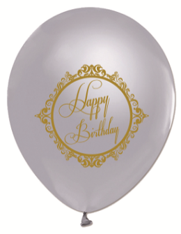 Balon 1+1 Gold Elegant Strıpe Silver Pk:100 Kl:50