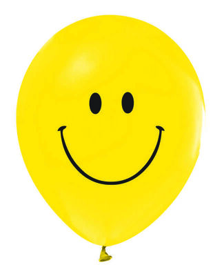 Balon 1+1 Gülen Yüz Baskılı Sarı Pk:100 Kl:50