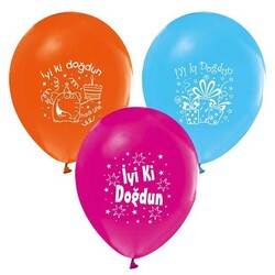  - Balon 1+1 İyiki Doğdun Karışık Pk:100 Kl:50