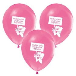  - Diş Buğdayı Baskılı Pembe Balon 12 inç (25x30 cm) 100’lü Paket