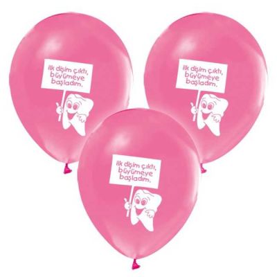 Diş Buğdayı Baskılı Pembe Balon 12 inç (25x30 cm) 100’lü Paket