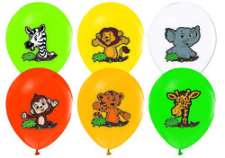  - Balon Baskılı 12 İnc 4+1 Sevimli Hayvanlar P100-50
