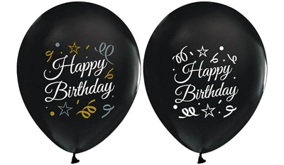 Balon Baskılı 2+1 Happy Bırthday Sparklıng Siyah Pk:100 Kl:50