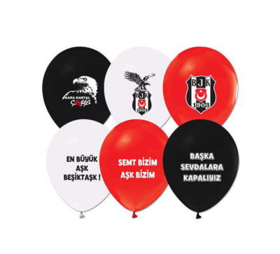 Beşiktaş Lisanslı Balon 12 inç (25x30 cm) 100’lü Paket