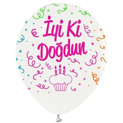 Balon Çepçv.Floresan İyikidoğdun Beyaz Pk:100 Kl50