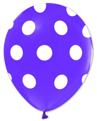 Balon Çepeçevre Beyaz Puantiyeli Lila Pk:100 Kl:50 - Thumbnail