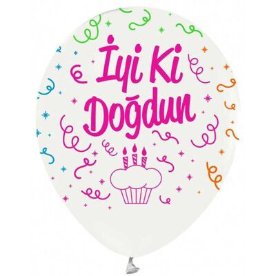 Balon Çepeçevre Flores.İyiki Doğd.Şeff.Pk:100 Kl50