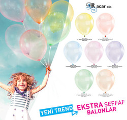 Balon Düz 12 İnc Şeffaf Kırmızı Pk:100 Kl:50 - Thumbnail