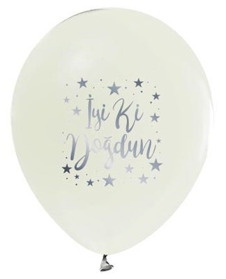 Balon İyiki Doğdun Krom Beyaz Pk:100 Kl:50