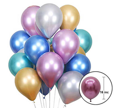 Krom Parlak Mavi Balon 16 inç (30x40 cm) 50’li Paket