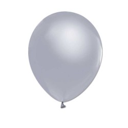  - Gümüş Metalik Balon 12 inç (25x30 cm) 100’lü Paket