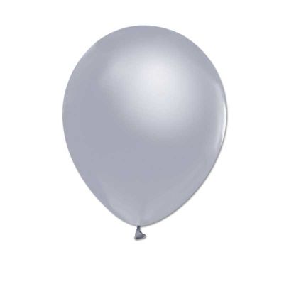 Gümüş Metalik Balon 12 inç (25x30 cm) 100’lü Paket