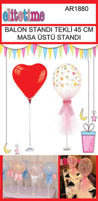 Balon Standı Tekli Masa Üstü İçin 45 Cm Pk:1 Kl:200