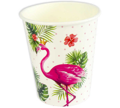 Bardak Flamingo Taçlı Karton 8oz Pk:8 Kl:100