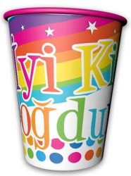  - İyiki Doğdun Gökkuşağı Karton Bardak (240 cc) 8’li Paket