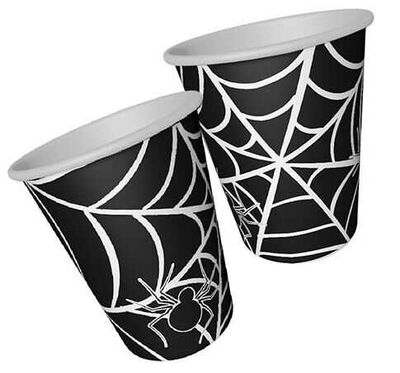 Bardak Karton Halloween Cadılar Bayramı Örümcek Siyah Pk:8 Kl:54