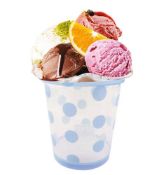 Dondurma Bardağı Mavi Puantiyeli 500 cc 8 Adet - Thumbnail
