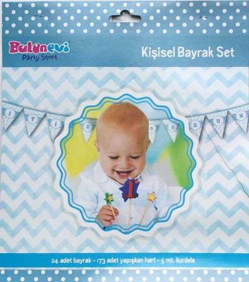 Bayrak Ve Harf Set Kişiselleştirilebilir 24 Bayrak 173 Harf Mavi