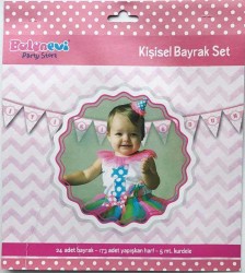  - Bayrak Ve Harf Set Kişiselleştirilebilir 24 Bayrak 173 Harf Pembe