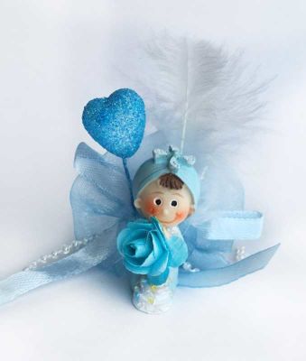Kalp Balonlu Mavi Bebek Şekeri