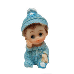 Oturan Simli Bebek Mavi Biblo - Thumbnail