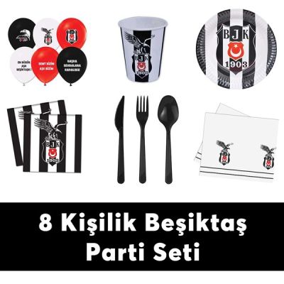 Beşiktaş Doğum Günü Seti Eko Set 8 Kişilik