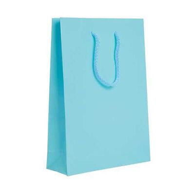 Çanta Karton Küçük Boy Düz Renk Mavi 12x17 P25-30