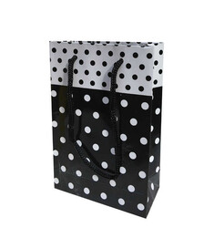  - Çanta Karton Küçük Boy Siyah Puantiyeli12x17p25-30