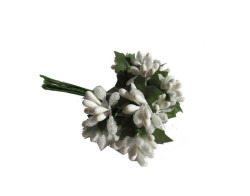 Çiçek Cipso Görünümünde Beyaz - Thumbnail