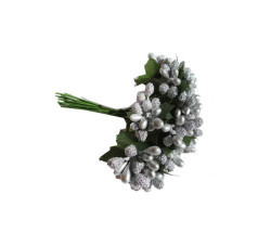 Çiçek Cipso Görünümünde Gümüş - Thumbnail