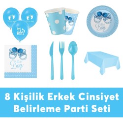  - Cinsiyet Belirleme Partisi Erkek Seti Eko Set 8 Kişilik