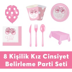  - Cinsiyet Belirleme Partisi Kız Seti Eko Set 8 Kişilik