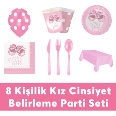 Cinsiyet Belirleme Partisi Kız Seti Eko Set 8 Kişilik