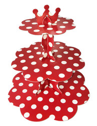  - Cup Cake Standı Puantiyeli Karton Kırmz Pk:1 Kl:60