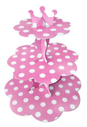  - Cup Cake Standı Puantiyeli Karton Pembe Pk:1 Kl:60