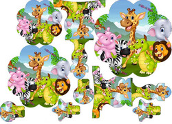 Cup Cake Standı Safari Sevimli Hayvanlar Pk1 Kl:60 - Thumbnail