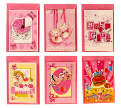 Davetiye 6 Model Karışık 7x9cm Pembe P120-30 - Thumbnail