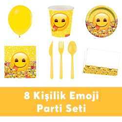  - Emoji Doğum Günü Seti Eko Set 8 Kişilik