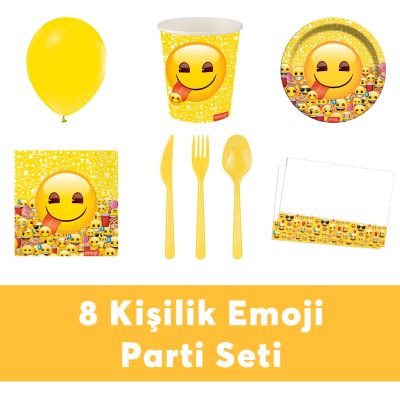 Emoji Doğum Günü Seti Eko Set 8 Kişilik