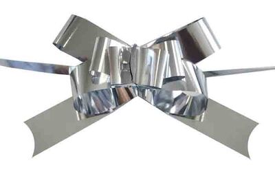 Fiyonk Çekmeli Rafyadan Metalize2cm Gümüş Pk50-50
