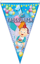  - 1 Yaşındayım 10 Lu Mavi Flama