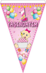  - 1 Yaşındayım 10 Lu Pembe Flama