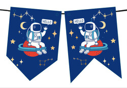  - Flama Astronot Uzayda Kırlangıç Bayrak Pk:1-300