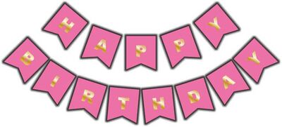 Flama Bayrak Happy Birthday Set Pembe Pk:1 Kl:300