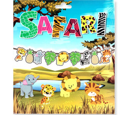 Flama Bayrak Süs Sevimli Hayvanlar Safari Pk:1-300 - Thumbnail