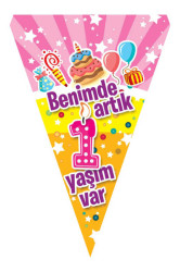  - Benimde Artık 1 Yaşım Var 10 Lu Flama Pembe