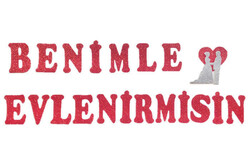  - Flama Evadan Simli Benimle Evlenirmisin Krmz P1-25
