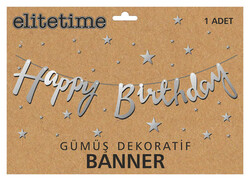  - Flama Happy Brıthday Metalize Gümüş Pk:1 Kl:300